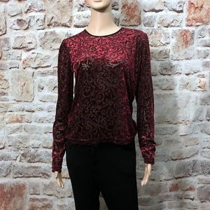 Velveteen Sheer Long Sleeve Shirt